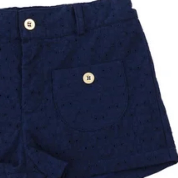 NWT Busy Bees Miss Bee Shannon Navy Eyelet Shorts size 14 - Picture 2 of 3